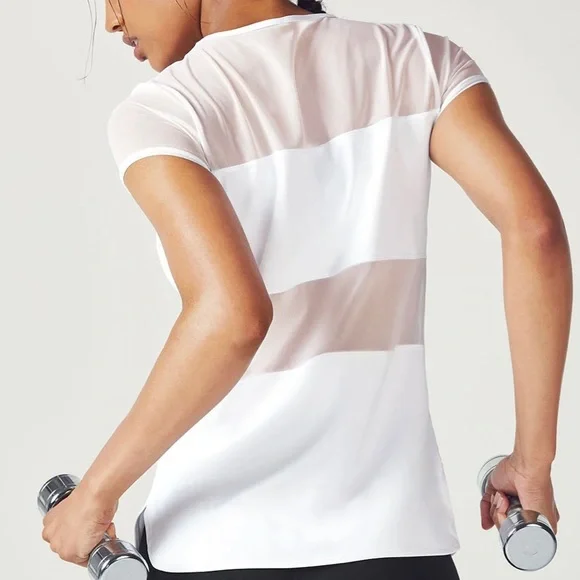 Fabletics- Daniela S/S Top XXS White - Picture 2 of 3
